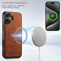 Coque de téléphone SUTENI pour iPhone 18 ProMax avec chargement sans fil, support magnétique pour cartes, texture litchi, simili cuir, compatible 17 16Plus 15 14 13