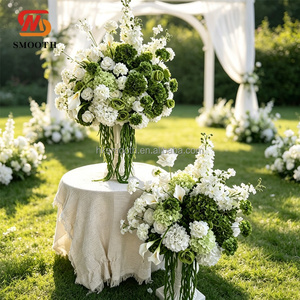 SMOOTH Custom OEM 70cm Artificial <b>Flower</b> Ball Green <b>Silk</b> <b>Flower</b> Ball for Wedding Table Centerpiece table Wedding <b>Flowers</b> - Product Image 1