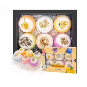 Productos de Baño al por Mayor, Bombas de Baño Efervescentes con Aroma Floral para Mujer, Sets de Regalo con Sales de Baño y Flores - Product Image 1