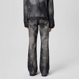 कस्टम थोक y2k फ्यूचरिस्टिक स्ट्रीटवियर डेनिम पैंट ग्राफिक प्रिंट विंटेज काले ढीले डेनिम पैंट पुरुषों जींस - Product Image 3