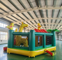 Château gonflable pour enfants épaissi, thème singe, combo combiné saut et toboggan, fourni par le fabricant, pour usage commercial et location
