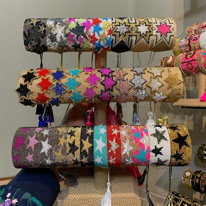 2024 coloré mode femmes bohème mot/coeur/oeil/étoile plage cristal <span class=keywords><strong>amitié</strong></span> tissé gland miyuki graines perles bracelet - Product Image 3