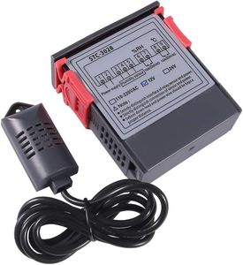 Aismartlink ตัวควบคุมอุณหภูมิแบบสองจอ DC <span class=keywords><strong>12V</strong></span>, <span class=keywords><strong>STC</strong></span>-<span class=keywords><strong>3028</strong></span>พร้อมสายเคเบิลยาว1เมตร - Product Image 1