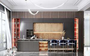 Gabinetes de Cocina de Estilo Moderno, Personalización Gratuita con Fregadero de Acero y Encimera de Mármol, Mejor Precio - Product Image 5