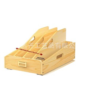 Organizador de gabinete de cocina de madera con bandeja extraíble para cubiertos, tapas de ollas y almacenamiento de tablas de cortar, forma rectangular - Product Image 5
