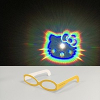 Lunettes en papier 3D à diffraction Hello Kitty pour Noël, Lunettes en papier à images de fantômes et de citrouilles d'Halloween
