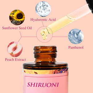 زيت وجه بالخوخ بعلامة تجارية خاصة مع حمض الهيالورونيك وزيت بذور دوار الشمس والبانثينول، يرطب وينعم البشرة بلطف ويهدئها - Product Image 2