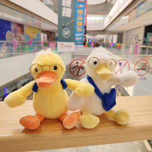 Llavero de pato con gafas, estampado 3D en relieve, de moda, suave, de felpa larga, el más vendido al por mayor, modelo de la marca ST - Product Image 5