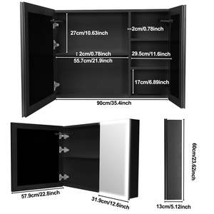 Mueble de Baño Rectangular Moderno con Encimera Gruesa Sólida Iluminada, Diseño Robusto y Lujoso para Uso en Hoteles - Product Image 2