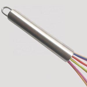 Fouet en acier inoxydable et silicone avec surface antiadhésive résistante à la chaleur pour mélanger les œufs, outil de cuisine, batteur - Product Image 3