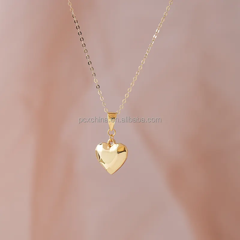 PCX gioielli 18k collana d'oro oro oro genuino Au750 ciondolo cuore amante collana donna 18k oro massiccio