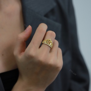 Dylam Symbol Quinceanera <span class=keywords><strong>Queen</strong></span> <span class=keywords><strong>of</strong></span> Star Girl zircone cubico 15 anni regalo di compleanno Anillo de 15 anos anelli in argento Sterling - Product Image 6