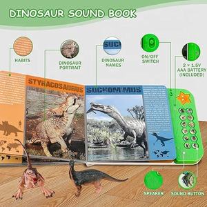 <span class=keywords><strong>Livre</strong></span> <span class=keywords><strong>audio</strong></span> de dinosaure réaliste avec 12 personnages Jouet musical interactif et éducatif alimenté par batterie pour garçons et filles - Product Image 2
