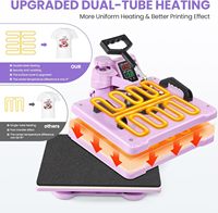 Presse à chaud à plat semi-automatique électrique professionnelle 5 en 1, 12 x 15 pouces, rotation à 360 degrés, combo numérique