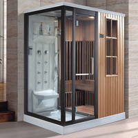 Mini Cabine de Douche Hammam Russe Sauna et Salle de Vapeur Combinés pour 3 Personnes