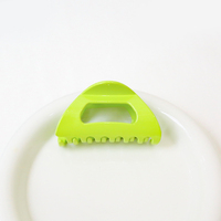 Barrette triangulaire souple en silicone brillant de style coréen de 9 cm, barrette à cheveux souple, tressage disponible, plusieurs couleurs unies de designer, OEM