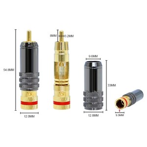 Connecteur <span class=keywords><strong>jack</strong></span> <span class=keywords><strong>RCA</strong></span> grande taille en laiton et plaqué or Fiche <span class=keywords><strong>RCA</strong></span> mâle 9mm - Product Image 5