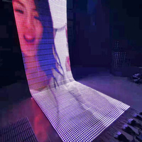 Écran LED vidéo programmable pour signalisation permanente, rideau LED extérieur pour façade de bâtiment, écran pliable transparent en maille LED