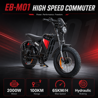 Vélo électrique Fat Bike 60V 2000W, 7 vitesses, autonomie 90-100 km, pneus 20 pouces, kit de conversion de vélo avec batterie, vente en gros