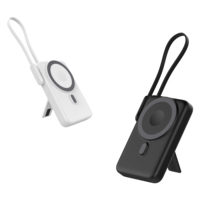 2 in 1 Akku Reise ladegerät PD 20W Schnell ladung Magnetic Wireless Power Bank 10000mAh für Handy uhr