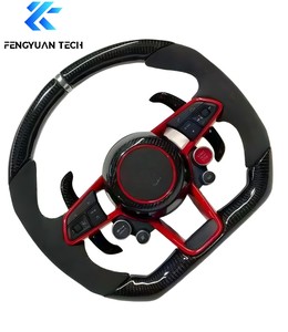 Volant <span class=keywords><strong>sport</strong></span> en cuir et fibre de carbone pour <span class=keywords><strong>Audi</strong></span> A3/A4/B8/B8.5/Q5/Q7/RS3/RS4/RS5/S3/S4/S5/S6/S7/RS6/RS7/R8 - Product Image 5