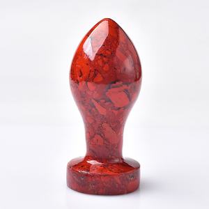 Jaspe rouge naturel godemichet <span class=keywords><strong>anal</strong></span> ampoule en cristal poli décoration de la maison ornement pour Pâques Halloween mode cadeau inspiré amour - Product Image 1