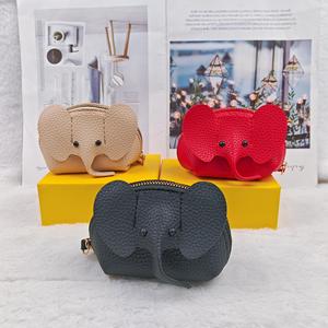 Porte-monnaie créatif en cuir pour femme avec fermeture éclair, motif éléphant, pendentif enveloppe rouge, rangement pour cartes en alliage - Product Image 6
