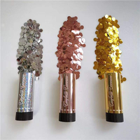 Canon à Confettis Torsadé Effet Miroir 3 Couleurs 11cm, Direct Usine, Écologique, Confettis Ronds en Aluminium pour Fêtes et Célébrations