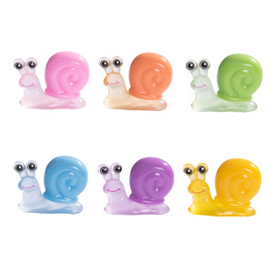 Dp Miniature Cartoon Escargot Résine Décor de Jardin Ornements Suspendus Forme Animale Colorée Finition Brillante - Product Image 2