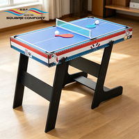 Table de jeux multifonction 4 en 1 S.Q.F pour enfants, table de billard miniature pliable, table de ping-pong, hockey sur air, baby-foot, table colorée, gain de place