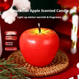 Velas Aromáticas Románticas con Forma <span class=keywords><strong>de</strong></span> Manzana, Velas con Aroma <span class=keywords><strong>a</strong></span> Manzana <span class=keywords><strong>para</strong></span> Nochebuena, Regalo Creativo <span class=keywords><strong>para</strong></span> Invitados - Product Image 3
