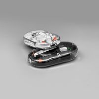 Mouse optik nirkabel isi ulang daya, Mouse optik MW-004TR Mini, dapat diisi ulang 2.4G & BT, Mouse transparan hitam/putih, lampu latar LED datar 5D
