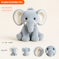 Éléphant en peluche côtelé avec oreilles tombantes et touffes, idéal pour les séances photo de nouveau-nés