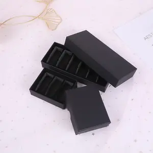 3 6 12 Black Base And Lid 10ml Small Essential Fragrance Oil Glass Vials Paper Gift Box With Black EVA Insert