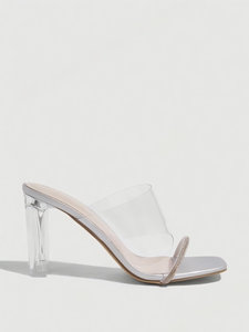 נעלי כלה אופנתיות עם עקב סטילטו 9 ס\\\"מ, קישוט אבזם, קיץ, חיצוניות, עמידות, PVC/PUR - Product Image 3