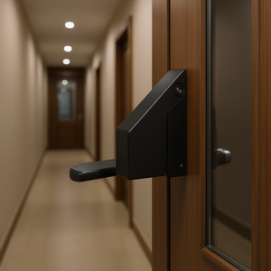 Poignée de porte intérieure réversible noire mate pour chambre à coucher, design moderne, aluminium, ambidextre - Product Image 2