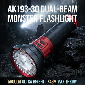 Linterna LED WOSEN 5800 LM con Láser Blanco de Doble Haz (Spot y Flood), Batería de 14400mAh, Soporte para Trípode, para Rescate, Senderismo, Exploración de Cuevas - Product Image 2