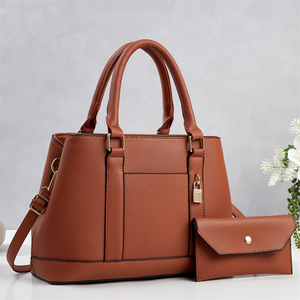 Sac fourre-tout rectangulaire imperméable de couleur unie pour femme avec fermeture éclair, décoration de verrouillage, petit portefeuille et design portable - Product Image 5