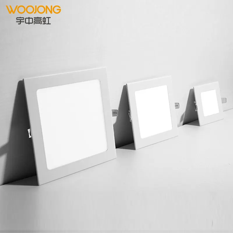 WOOJONG OEM commercial Square Recessed Led Panel Light Ceiling Modern No Flickering Ultra Slim