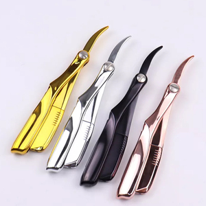 Giá Đỡ Dao Cạo Cạo Cạo Râu Nam Mạ Điện Có Tay Cầm Gấp Logo Riêng Dao Cạo Râu Thẳng Màu Vàng Kim - Product Image 2