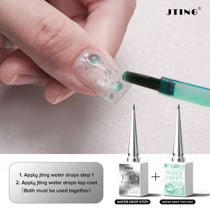 Juego de esmaltes de uñas en gel JTING 3D con efecto de gotas de agua, 6 colores, sin necesidad de limpiar, alto brillo, esmalte de uñas autoformable, gel cristalino, libre de TPO/Hema - Product Image 2