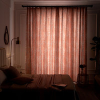 Rideaux à plis froncés imprimé branches romantiques, couleur corail pêche, semi-occultants, pour chambre et bureau, style américain, 100% polyester
