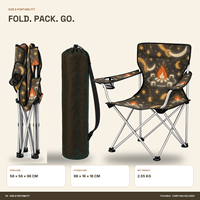 Chaise de camping portable en gros avec porte-gobelet latéral et logo et motif personnalisés pour les rassemblements de clubs en plein air