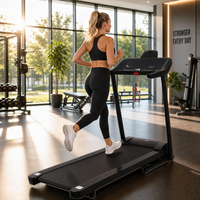 Tapis roulant électrique pliable portable à prix d'usine, moteur 1,25 CV/2,5 CV, écran LED, 3 niveaux d'inclinaison, vitesse 1~14 km/h, capacité 120 kg