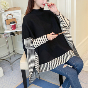 Nouveau châle en coton coréen automne 2024, manteau-cape, pull, <span class=keywords><strong>cardigan</strong></span> ample <span class=keywords><strong>mi</strong></span>-<span class=keywords><strong>long</strong></span> pour femmes - Product Image 2