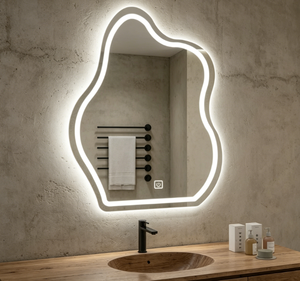 Modern Irregular LED Bathroom Mirror With Touch Switch Wall Mounted Aluminum Frame Adjustable <b>Light</b> For <b>Bath</b> - Product Image 2