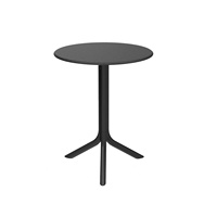 Table d'extérieur moderne de loisirs, table de thé de cour, table de jardin pour thé et café, en plastique avec trou rond