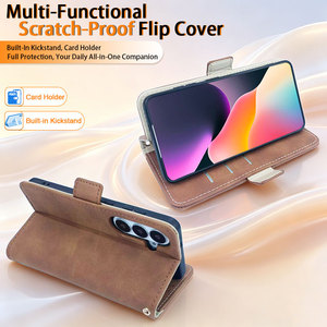 Étui portefeuille rétro en PU mat <span class=keywords><strong>avec</strong></span> rabat sécurisé, multiples emplacements pour cartes, support pliable et <span class=keywords><strong>coque</strong></span> anti-chute pour iPhone 17 Pro - Product Image 2