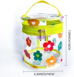 Customized Star Pattern Clear PVC Handbag Waterproof and Durable with Zipper Closure Fashionable Portable <strong>Cosmetic</strong> <strong>Bag</strong> - Product Image 2