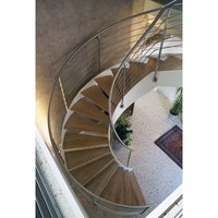 ACE Modern Villa Interior Acier Arc Marbre Marches Escaliers incurvés Design Intérieur Avec Garde-corps En Verre